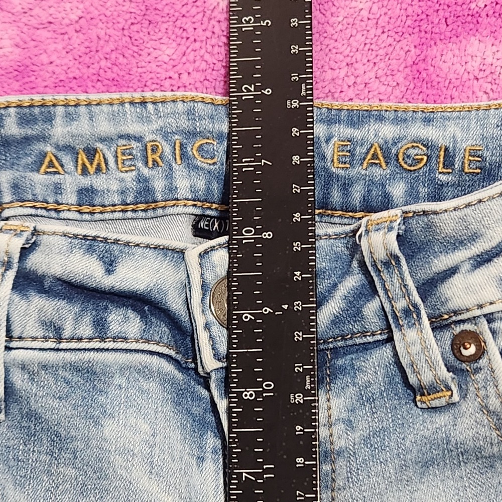 American Eagle Skinny Jeans Mens 31x32 Light Wash Distressed Next‎ Level Flex - Picture 10 of 13